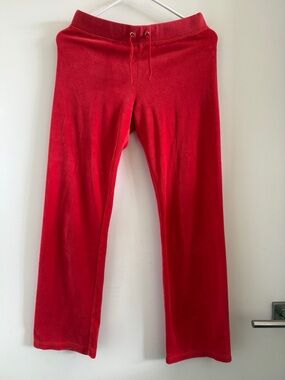 Vintage y2k Juicy Couture Kids XL 12/14 or Woman’s XS Red Velour Joggers